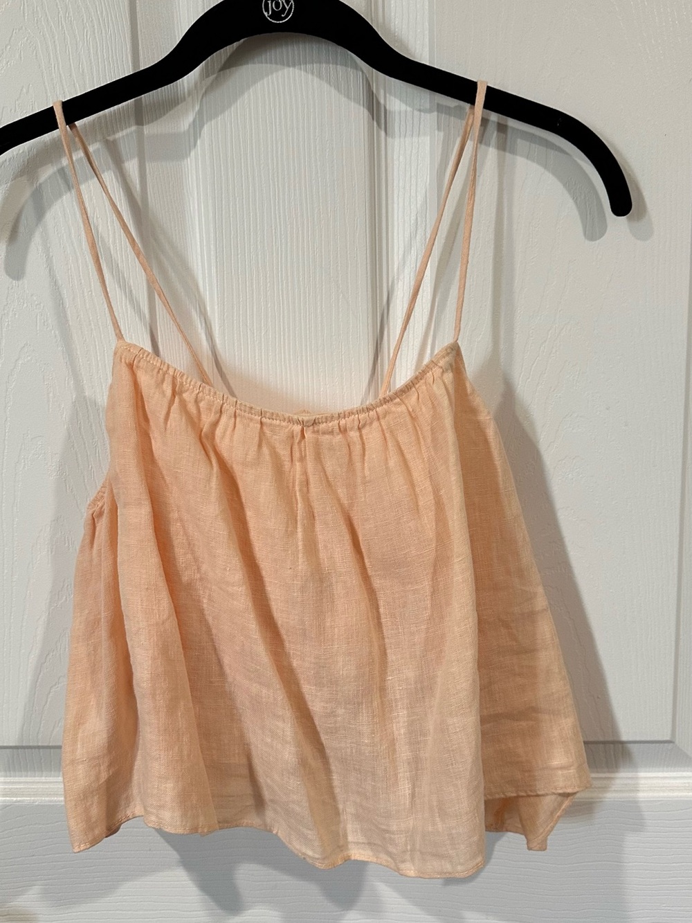 Zara Women's Peach Spaghetti Strap Linen Cami Top